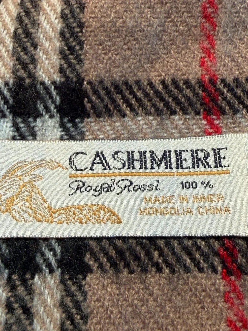 Royal Rossi 100% Cashmere Tartan Plaid Scarf- Quiet Luxury, Natural Fibers,